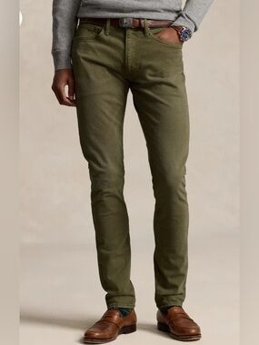 Polo Ralph Lauren Jeans Mens 42x30 Olive Green Sullivan Slim Straight Denim